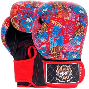 Top King "Wild Tiger" Боксерские Перчатки Тайский Бокс Red-Black